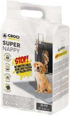 Croci (Крочі) Super Nappy Carbon Гігієнічні пелюшки для собак з активованим вугіллям 57х54, 30 шт