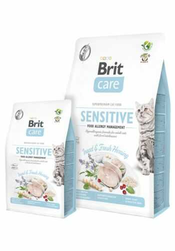 Беззерновой гипоаллергенный корм для чувствительных кошек Brit Care Cat Grain Free Sensitive Insect & Herring