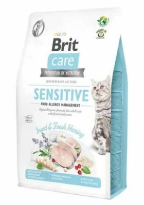 Brit Care (Бріт Кеа) Cat Grain Free Sensitive Insect & Herring Гіпоалергенний сухий корм з комахами та оселедцем для дорослих котів з харчовою непереносимістю