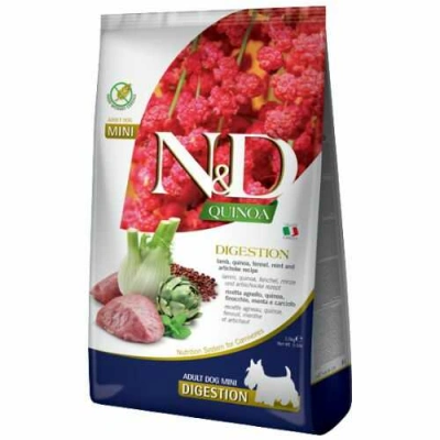 Farmina (Фарміна) N&D Quinoa Grain Free Dog Adult Mini Digestion Lamb & Fennel Беззерновий сухий корм з ягням для собак дрібних порід з порушеннями травлення