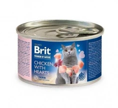 Brit Premium (Бріт Преміум) by Nature Cat Консерви для котів та кішок з куркою та серцями img