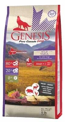 Genesis (Дженезіс) Pure Canada Wild Taiga Soft Беззерновий корм з м'ясом дикого кабана, північного оленя та курки для дорослих собак усіх порід