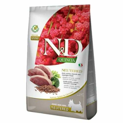 Farmina (Фарміна) N&D Quinoa Dog Adult Mini Neutered Duck, Brocooli & Asparagus Сухий корм з качкою, броколі та спаржею для стерилізованих собак дрібних порід