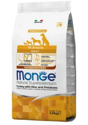 Monge (Монж) Dog All breeds Adult Monoprotein Turkey Сухий корм з індичкою, рисом і картоплею для дорослих собак усіх порід