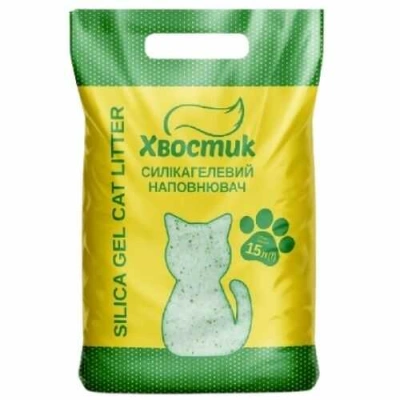 Хвостик Silica Gel Cat Litter Green Small Crystals 4,8 л Силікагелевий наповнювач із зеленими гранулами дрібної фракції