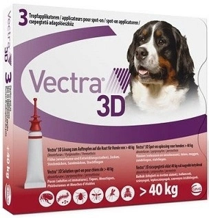 Vectra 3D (Вектра 3D) Краплі на холку для собак від бліх та кліщів 40-65 кг, 3 шт