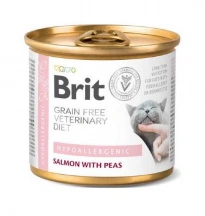 Brit Veterinary Diet (Брит Ветеринари Диет) Hypoallergenic Cat Беззерновая ветеринарная влажная диета с лососем для котов и кошек с пищевой аллергией или непереносимостью Brit Veterinary Diet (Бріт Ветерінарі Дієт) Hypoallergenic Cat Беззернова ветеринарна волога дієта з лососем для котів та кішок з харчовою алергією або непереносимістю img