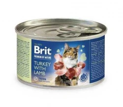 Brit Premium (Бріт Преміум) by Nature Cat Консерви для кішок з індичкою і ягням img