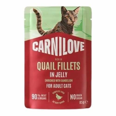 Carnilove (Карнілав) Cat Adult Jelly Quail & Dandelion Вологий корм з перепілкою і кульбабою в желе для дорослих котів і кішок