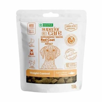 Natures Protection (Натур Протекшн) Superior Care Dog Adult Red Coat Weight Control Grain Free Herring Беззернові ласощі з оселедцем для контролю ваги собак із рудим кольором шерсті