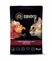 Savory (Сейворі) Вологий корм з ягням та гарбузом у желе для кошенят