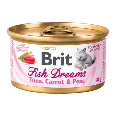 Brit (Бріт) Fish Dreams Консерви для котів з тунцем, морквою та горохом в бульйоні