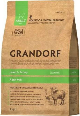 Grandorf (Грандорф) Mini Adult Lamb & Turkey Гіпоалергенний корм для дрібних порід собак з ягням і індичкою