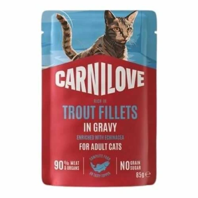 Carnilove (Карнілав) Cat Adult Gravy Trout & Echinacea Вологий корм з фореллю й ехінацеєю в соусі для дорослих котів і кішок