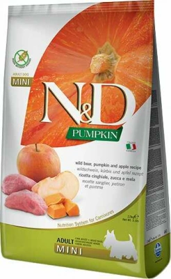 Farmina (Фарміна) N&D Pumpkin Grain Free Dog Adult Mini Boar & Apple Беззерновий сухий корм з кабаном, гарбузом та яблуком для дрібних порід собак