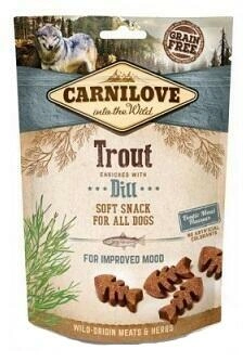 ВИВОДИТЬСЯ З АСОРТИМЕНТУ Carnilove (Карнілав) Semi Moist Ласощі для собак Форель з кропом