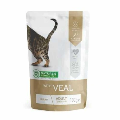 Natures Protection (Натур Протекшн) Cat Adult Indoor Veal Вологий корм з телятиною для дорослих котів і кішок, які живуть тільки в приміщенні