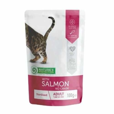 Natures Protection (Натур Протекшн) Cat Adult Sterilised Grain Free Salmon Беззерновий вологий корм з лососем для котів і кішок після стерилізації