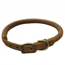Coastal (Костал) Circle-T Круглий шкіряний нашийник для собак, 1,6 см/40 см, шоколад img