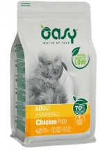 Oasy (Озі) Lifestage Cat Adult Hairball Chicken Сухий корм з куркою для виведення грудок шерсті у котів і кішок img