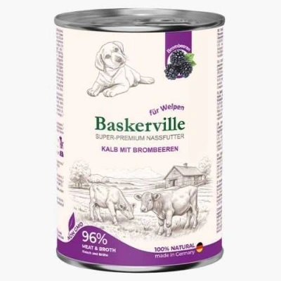 Baskerville (Баскервіль) Super Premium Puppy Veal & Blackberry Беззернові консерви з телятиною та ожиною для цуценят різних порід