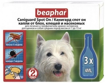 Beaphar (Беафар) Caniguard Spot On Краплі від бліх та кліщів для собак 7-15 кг