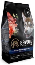 Savory (Сейворі) Junior Large Breed Fresh Turkey & Chicken Беззерновий корм для цуценят і юніорів великих порід з індичкою і куркою img