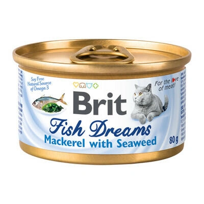 Brit (Бріт) Fish Dreams Консерви для котів зі скумбрією і морськими водоростями в бульйоні