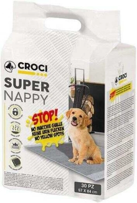 Croci (Крочі) Super Nappy Carbon Поглинаючі пелюшки для собак з активованим вугіллям 84х57, 30 шт