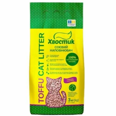 Хвостик Toffu Cat Litter Lavender Соєвий наповнювач з ароматом лаванди для котячого туалету