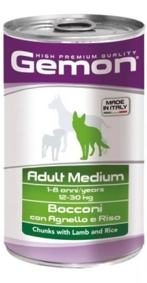 Gemon (Гемон) Wet Dog Adult Medium Консервований корм для середніх порід собак зі шматочками ягняти та рисом