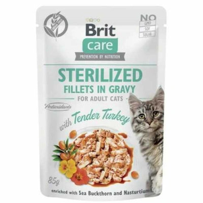 Brit Care (Бріт Кеа) Cat Sterilized Fillets in Gravy Tender Turkey Вологий корм з індичкою в соусі для стерилізованих котів і кішок