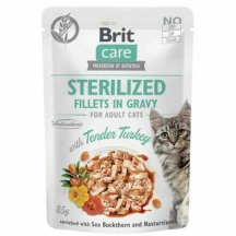 Brit Care (Бріт Кеа) Cat Sterilized Fillets in Gravy Tender Turkey Вологий корм з індичкою в соусі для стерилізованих котів і кішок img