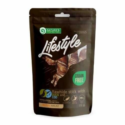 Natures Protection (Натур Протекшн) Lifestyle Dog Adult Grain Free Rawhide Sticks, Duck & Cod Rolls Беззернові ласощі з сиром'ятної шкіри, качки і тріски для собак із чутливим травленням