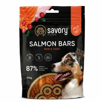 Savory (Сейворі) Dog Adult Salmon Bars Skin & Coat Джерки з лосося для собак різних порід