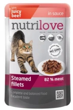 Nutrilove (Нутрилав) Cat Beef Консерви для котів з яловичиною в соусі img