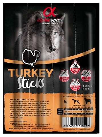 Alpha Spirit (Альфа Спирит) Snacks Turkey лакомства для собак купить