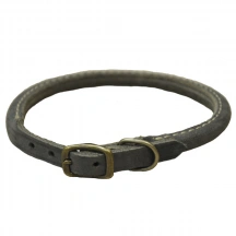 Coastal (Костал) Circle-T Круглий шкіряний нашийник для собак, 1,6 см/40 см, сірий img