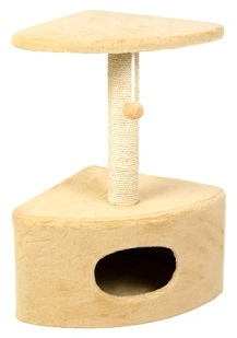 Природа Д11У Дряпка кутова з будиночком для кішок, бежева