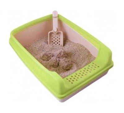 Gattino (Гатіно) Туалет для котів та кішок з зеленою рамкою та лопаткою