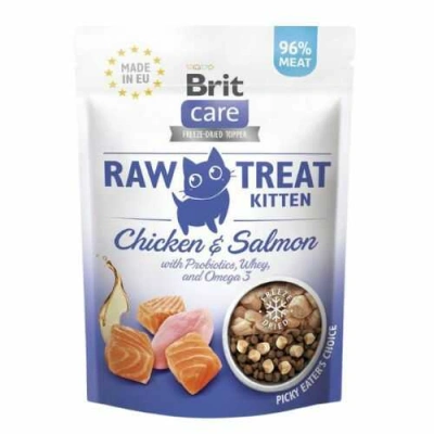 Brit Care (Бріт Кеа) Kitten Raw Treat Freeze-dried Chicken & Salmon Ласощі з куркою та лососем для здорового розвитку кошенят