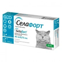 Selafort (Селафорт) Краплі на холку від глистів, бліх, вошей і кліщів для котів і кішок 2,6- 7,5 кг img