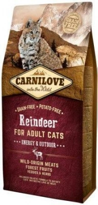 ВИВОДИТЬСЯ З АСОРТИМЕНТУ Carnilove (Карнілав) Cat Raindeer Energy & Outdoor Корм ​​для активних котів і кішок з м'ясом північного оленя