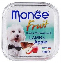 Monge (Монж) Dog Fruit Консерви для собак паштет з ягнятком та яблуком img