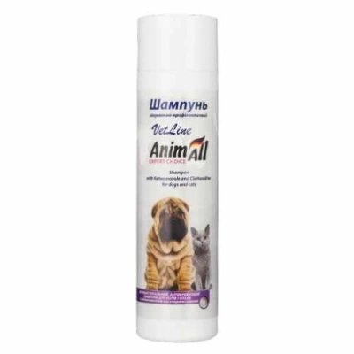 AnimAll (ЕнімАлл) Dog & Cat Shampoo Ketoconazole & Clorhexidine Шампунь з хлоргексидином і кетоконазолом для собак і котів