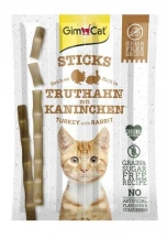 GimCat (ДжимКет) Sticks Turkey & Rabbit Беззернові ласощі для кішок, палички з індичкою і кроликом img