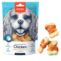 Wanpy (Ванпі) Dog Chicken Jerky & Biscuit Twists Ласощі печиво з в'яленою куркою для собак img
