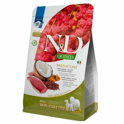 Farmina (Фарміна) N&D Quinoa Dog Adult Medium & Maxi Skin & Coat Duck Беззерновий сухий корм з качкою для собак середніх і великих порід з харчовою алергією