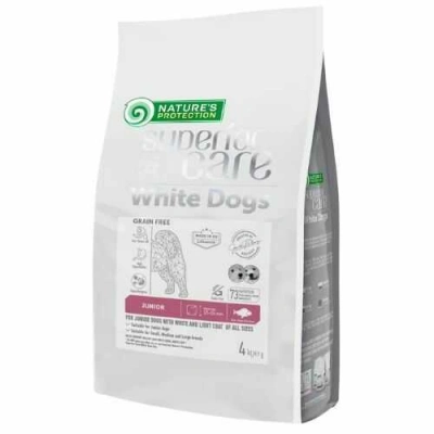 Natures Protection (Натур Протекшн) Superior Care White Dogs Junior All Sizes Grain Free White Fish Беззерновий сухий корм з білою рибою для зростаючих собак усіх порід з білою шерстю