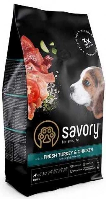Savory (Сейворі) Puppy Fresh Turkey & Chicken Беззерновий корм для цуценят всіх порід з індичкою і куркою